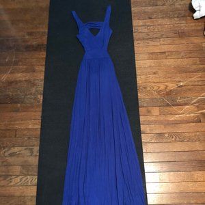 Royal blue maxi dress with open back